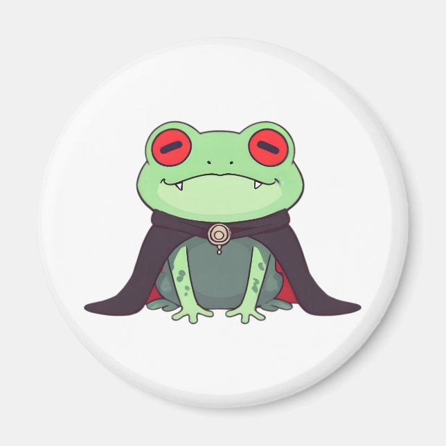 Süßer Vampir-Frosch-Halloween-Umhang Magnet (Vorne)