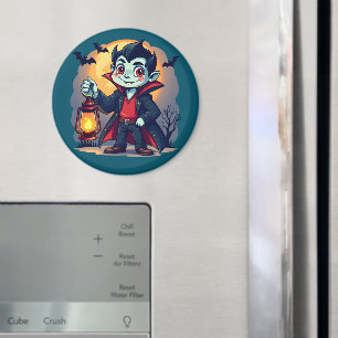 Süßer Vampir mit Laterne Kawaii Halloween Magnet