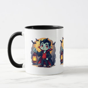 Süßer Vampir mit Laterne Kawaii Halloween Tasse