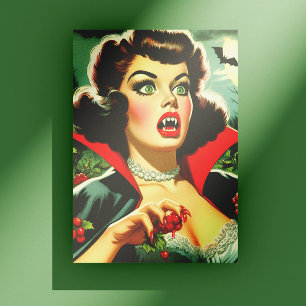 Süßer Vampir Pin-up Postkarte