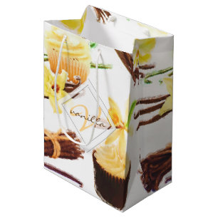 Süßer Vanilla Orchid Monogramm Mittlere Geschenktüte