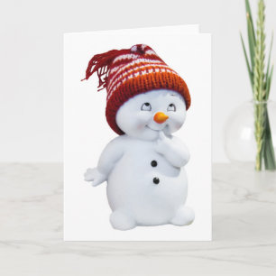 SÜßER VERSPIELTER SCHNEEMANN FEIERTAGSKARTE