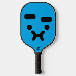 Süßer verwirrter schmollender Gesichtsausdruck Bla Pickleball Schläger
