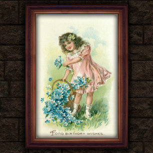 Süßer Vintage-1908-Floral-Geburtstagsplakat für Mä Poster