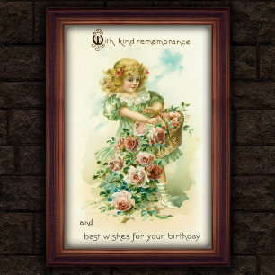 Süßer Vintage-1908-Floral-Geburtstagsposter für Mä Poster