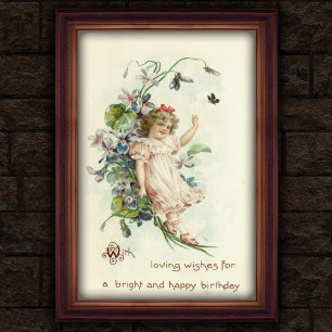 Süßer Vintage-1908-Floral-Geburtstagsposter für Mä Poster