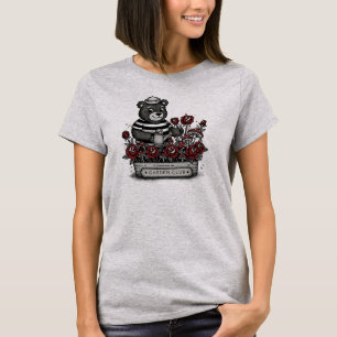 Süßer Vintage-Bär bewässert Rosen Gartenclub T-Shirt