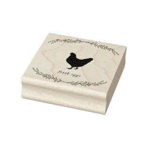 Süßer Vintage-Eierkarton-Stempel - Frische Eier Gummistempel