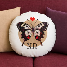 Süßer vintage Grunge Schmetterling & Herz monogram