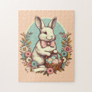 Süßer, vintage Osterhase/Ei/Korb Puzzle