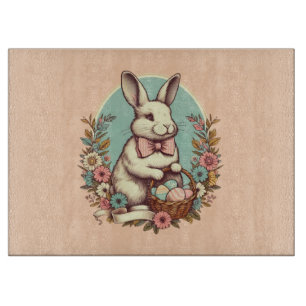 Süßer, vintage Osterhase/Ei/Korb Schneidebrett