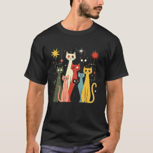 Süßer vintage Retro-Mid-Century-Look Katzen 50er 6 T-Shirt