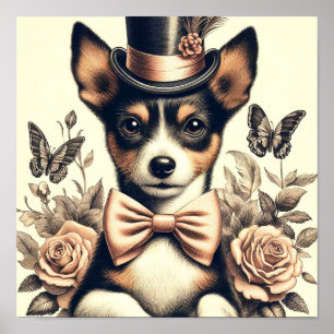 Süßer Vintage Toy Fox Terrier Poster
