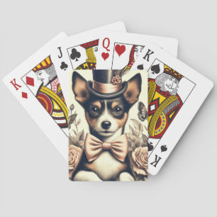 Süßer Vintage-Toy-Fox-Terrier Spielkarten