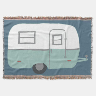 Süßer Vintage-Trailer-Camper RV in tiefem Blau Decke