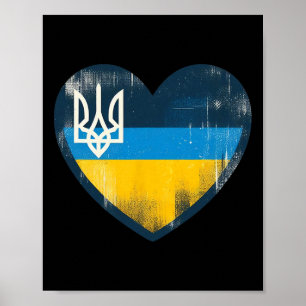 Süßer vintage-ukrainischer Bynner-Fan Ukraine-Flag Poster