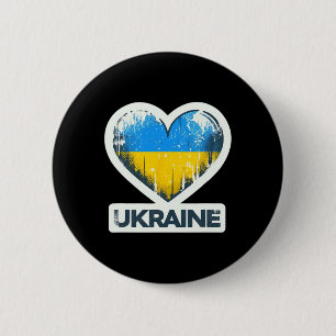 Süßer vintage ukrainischer Fan ukrainische Flagge  Button