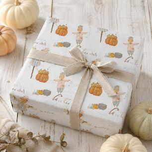 Süßer Vintage-Vogelscheuche Halloween Geschenkpapier