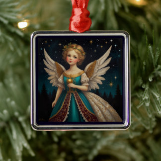 Süßer vintage Weihnachtsengel Ornament Aus Metall