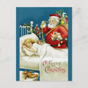 Süßer vintage Weihnachtsmann im viktorianischen St Postkarte