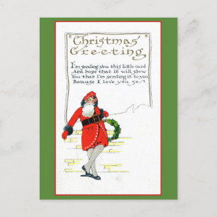 Süßer Vintage-Weihnachtsmann-Weihnachtsgruß-Gedich Postkarte