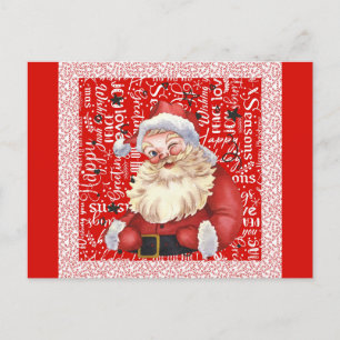 Süßer Vintage-Weihnachtsmann-Weihnachtsworte-Zucke Postkarte