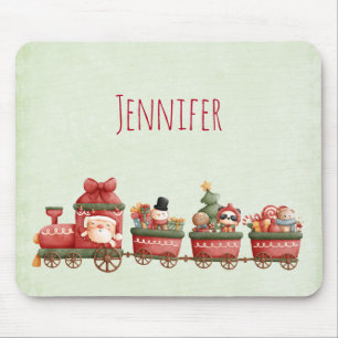 Süßer Vintage-Weihnachtszug mit Spielzeug Mousepad