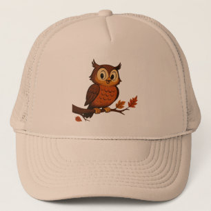 Süßer, vintage whimsvoller Herbst/Eulen-Herbst Truckerkappe