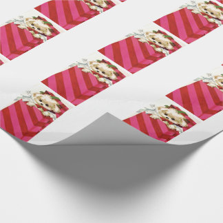 Süßer Vintager Weihnachtswelpe Bichon Lhasa Geschenkpapier