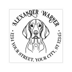 Süßer Vizsla-Hundskopf Name Rücksendeadresse Permastempel