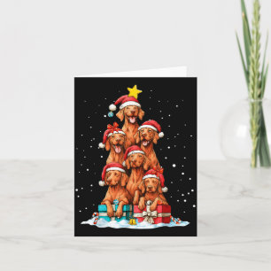 Süßer Vizsla Viszla Hund Weihnachtsbaum Xmas Hut Karte