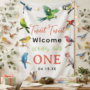 Süßer Vogel 1. Geburtstag   Süße Baby Vogel Party Banner