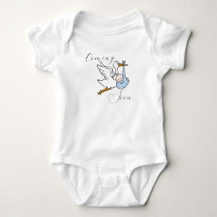 Süßer Vogel & Baby Schriftzug Coming Soon Strampler