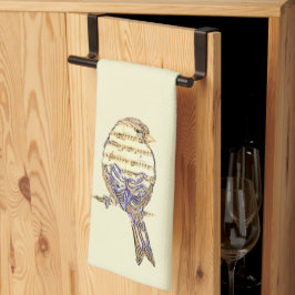 Süßer Vogel mit Noten Anpassen  Geschirrtuch
