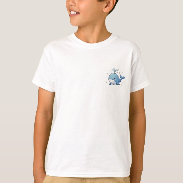 Süßer Wal spritzend Wasser Kinder T-Shirt (Vorderseite)