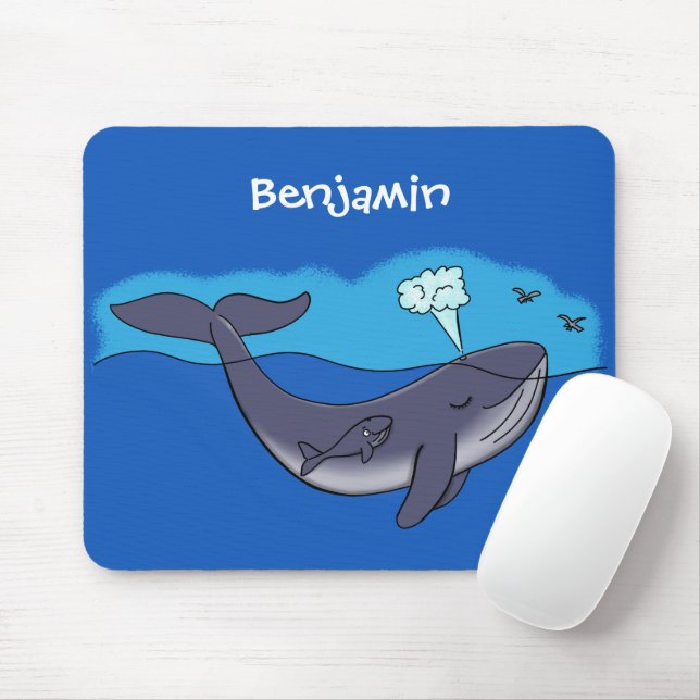 Süßer Wal und Cartoon-Kalb Mousepad (Mit Mouse)