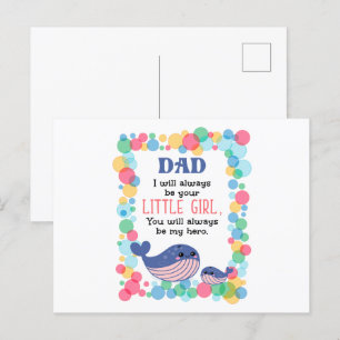 Süßer Wal-Vater, ich werde immer dein kleines Mädc Postkarte