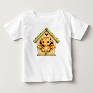 Süßer Wald-Baby-Drache, der aus einem Vogelhäusche Baby T-shirt