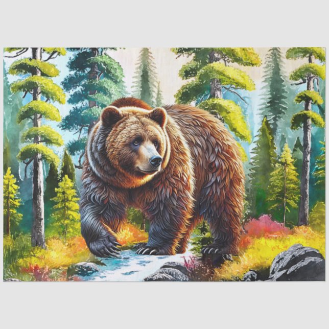 Süßer Wald Braunbär Seidenpapier (Vorderseite)