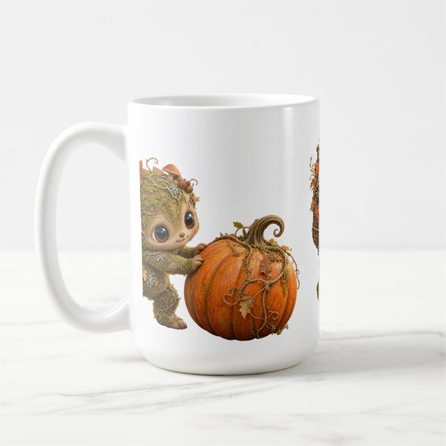 Süßer Wald-Elfen-Kürbis-Becher Kaffeetasse (Links)