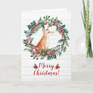 Süßer Wald Fuchs Weihnachten Karte