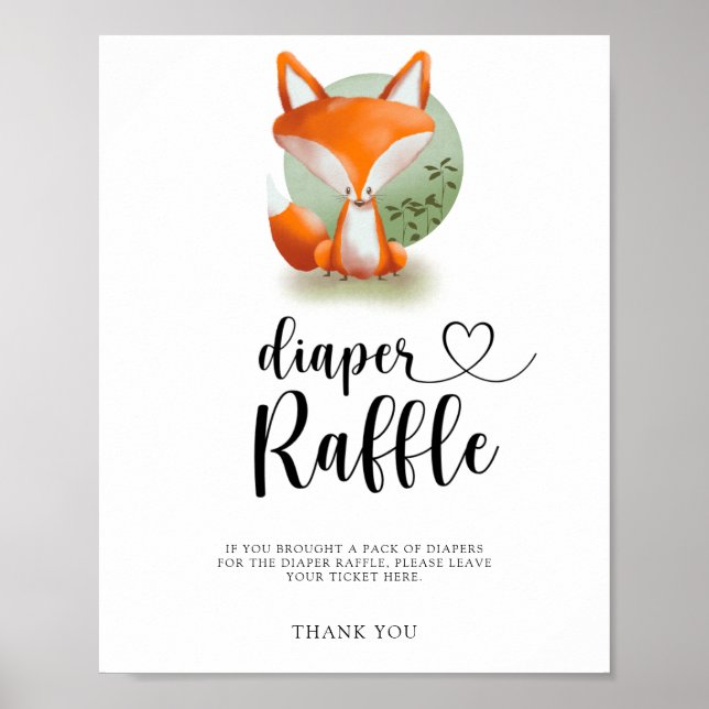 Süßer Wald Fuchs - Windelverlosung Poster (Vorne)