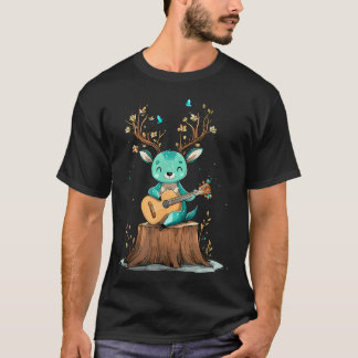 Süßer Waldhirsch spielt Gitarre Wald T-Shirt