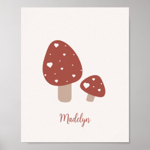 Süßer Waldpilz Minimalistisch  Poster
