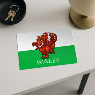 Süßer walisischer Drache Wales-Flagge Fügen Sie Ih Postkarte