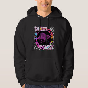 Süßer Waschbär 90er Nostalgie Regenbogen Leoparden Hoodie