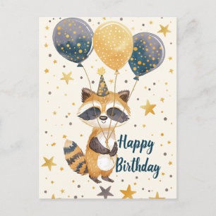 Süßer Waschbär Alles Gute zum Geburtstag  Postkarte
