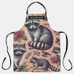 Süßer Waschbär im Vintage-Stil Schürze