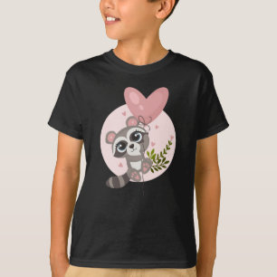Süßer Waschbär mit Ballon zum Valentinstag T-Shirt