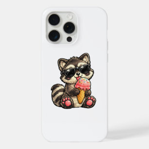 Süßer Waschbär mit Eiscreme und Sonnenbrille iPhone 15 Pro Max Hülle